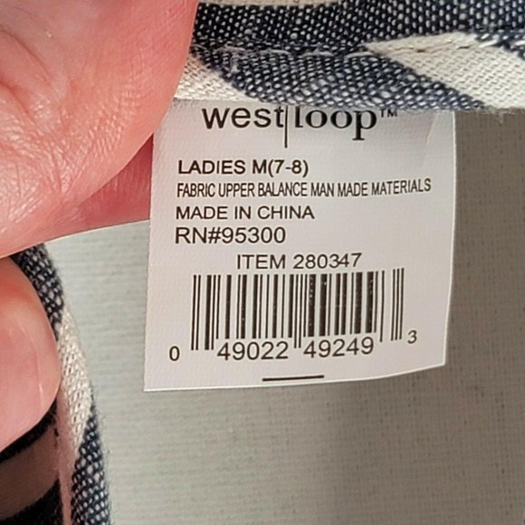 West Loop Womens size M (7-8) White w/ Grey Stripe - Picture 7 of 7